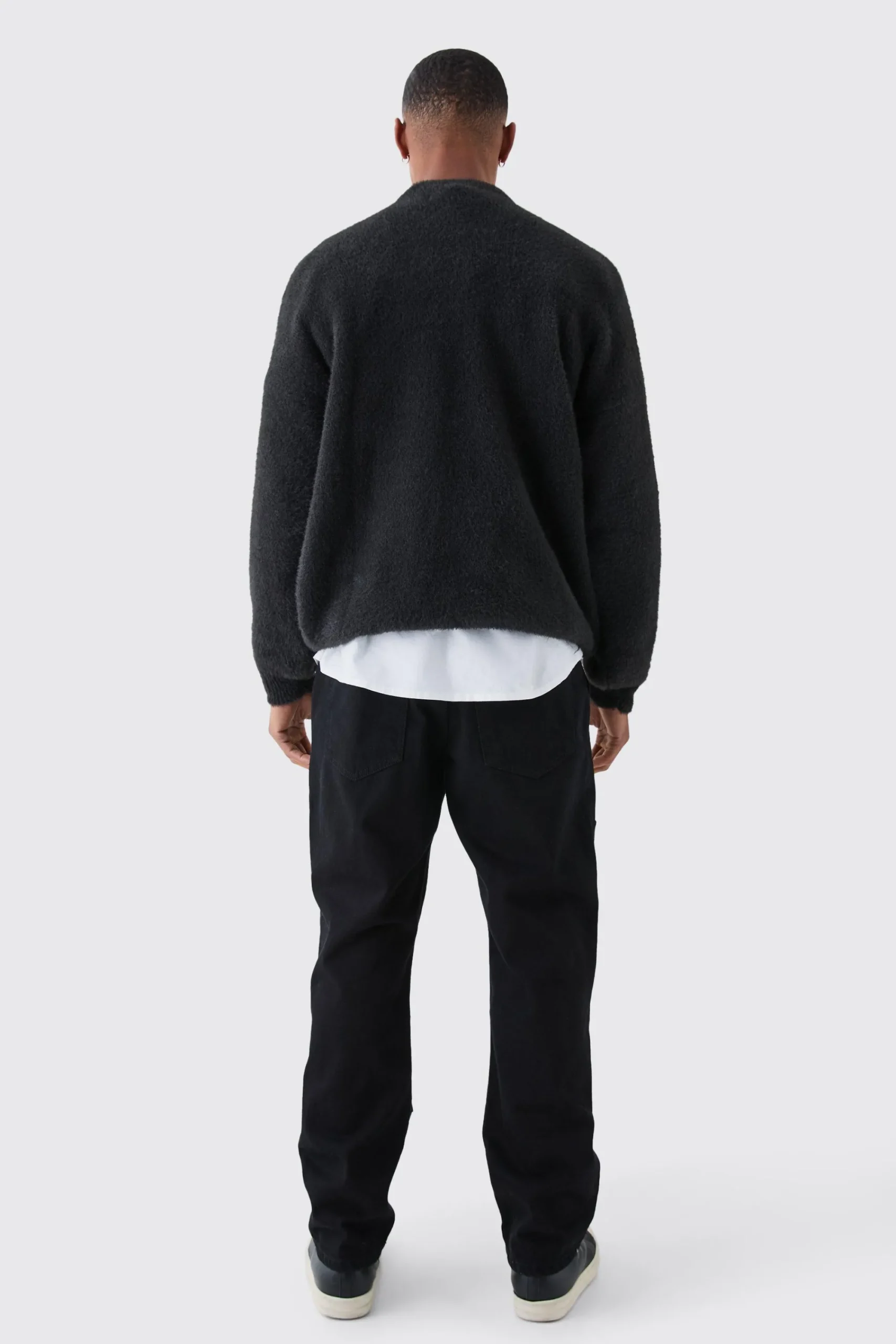 boohooMAN Relaxed Rigid Top Stitch Detail Carpenter Jean In Black | UK| Trousers|Jeans