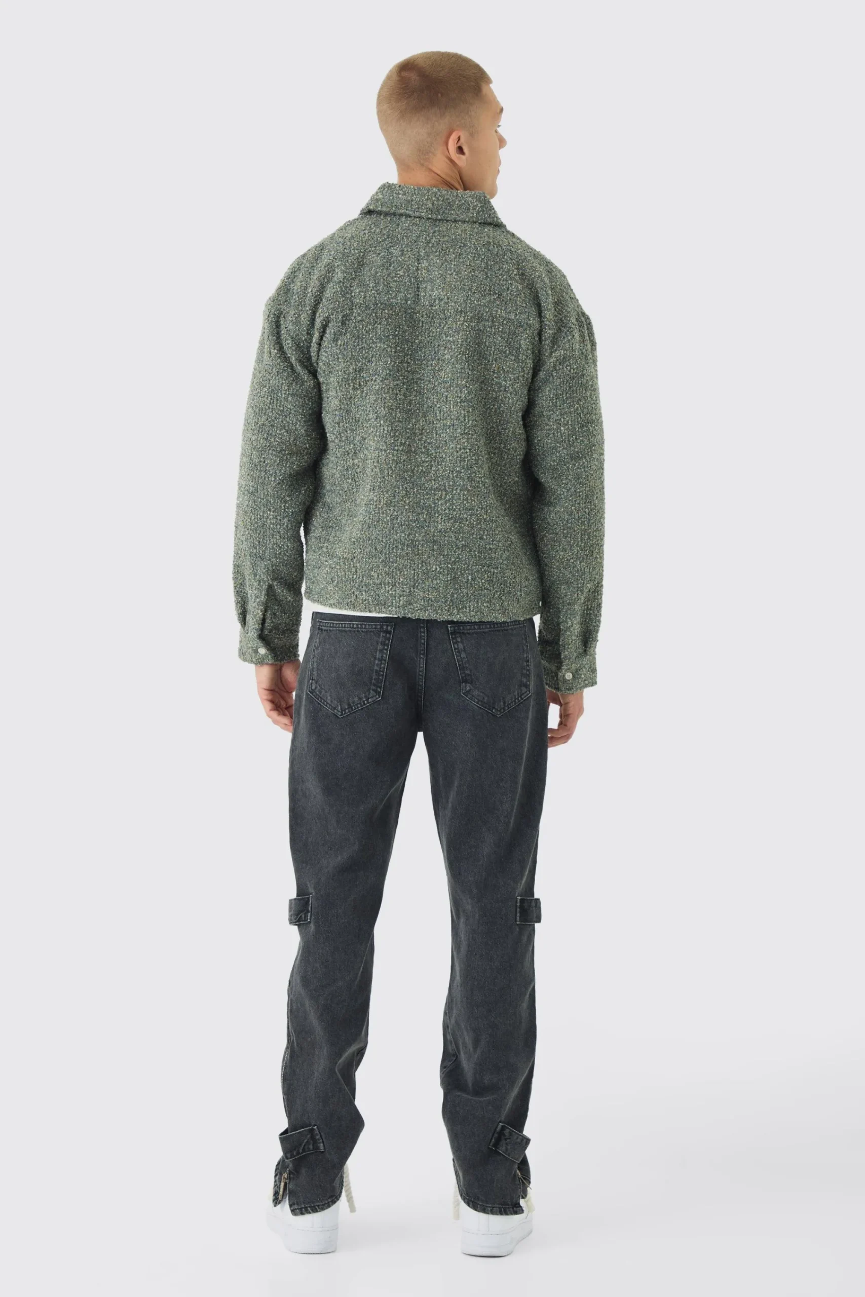 boohooMAN Relaxed Rigid Zip Detail Acid Washed Jeans | UK| Trousers|Jeans