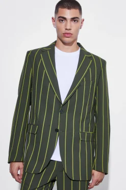 boohooMAN Relaxed Single Breasted Wide Stripe Suit Jacket | UK| Suits & Tailoring