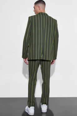 boohooMAN Relaxed Single Breasted Wide Stripe Suit Jacket | UK| Suits & Tailoring