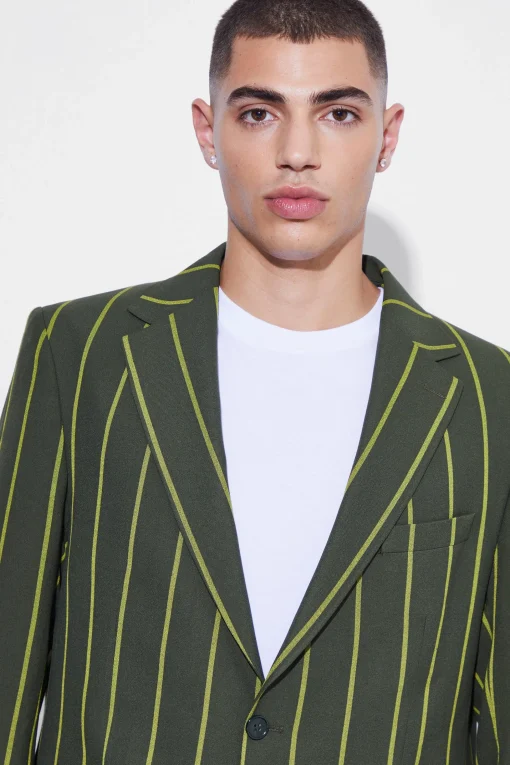 boohooMAN Relaxed Single Breasted Wide Stripe Suit Jacket | UK| Suits & Tailoring