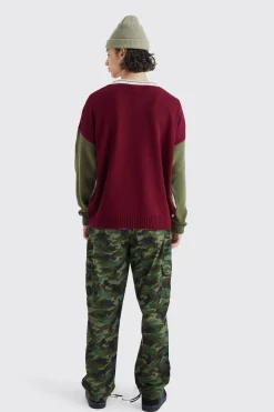 boohooMAN Relaxed Tie Hem Camo Cargo Trouser | UK| Trousers