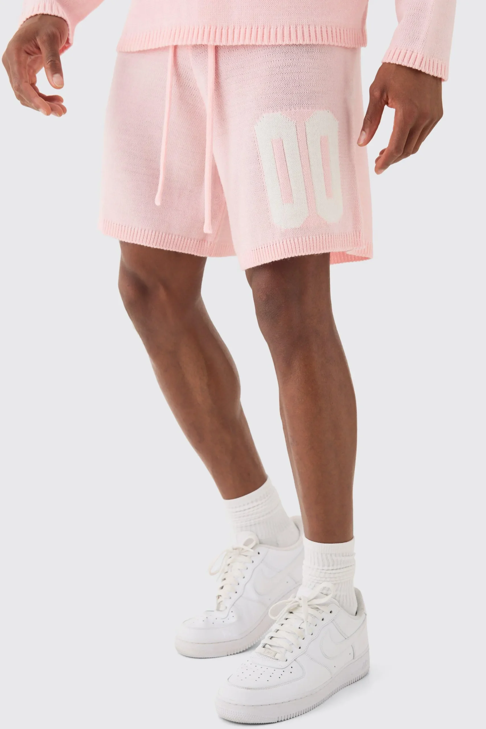 boohooMAN Relaxed Varsity Jacquard Knit Short | UK| Tracksuits