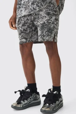 boohooMAN Relaxed Volley Official Abstract Printed Shorts | UK| Shorts