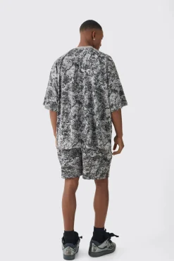 boohooMAN Relaxed Volley Official Abstract Printed Shorts | UK| Shorts