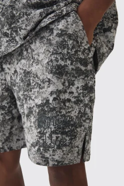 boohooMAN Relaxed Volley Official Abstract Printed Shorts | UK| Shorts