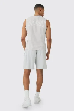 boohooMAN Relaxed Washed Heavyweight Graphic Waffle Shorts | UK| Shorts