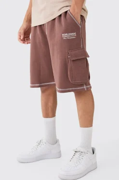 boohooMAN Relaxed Worlwide Contrast Stitch Cargo Shorts | UK| Shorts