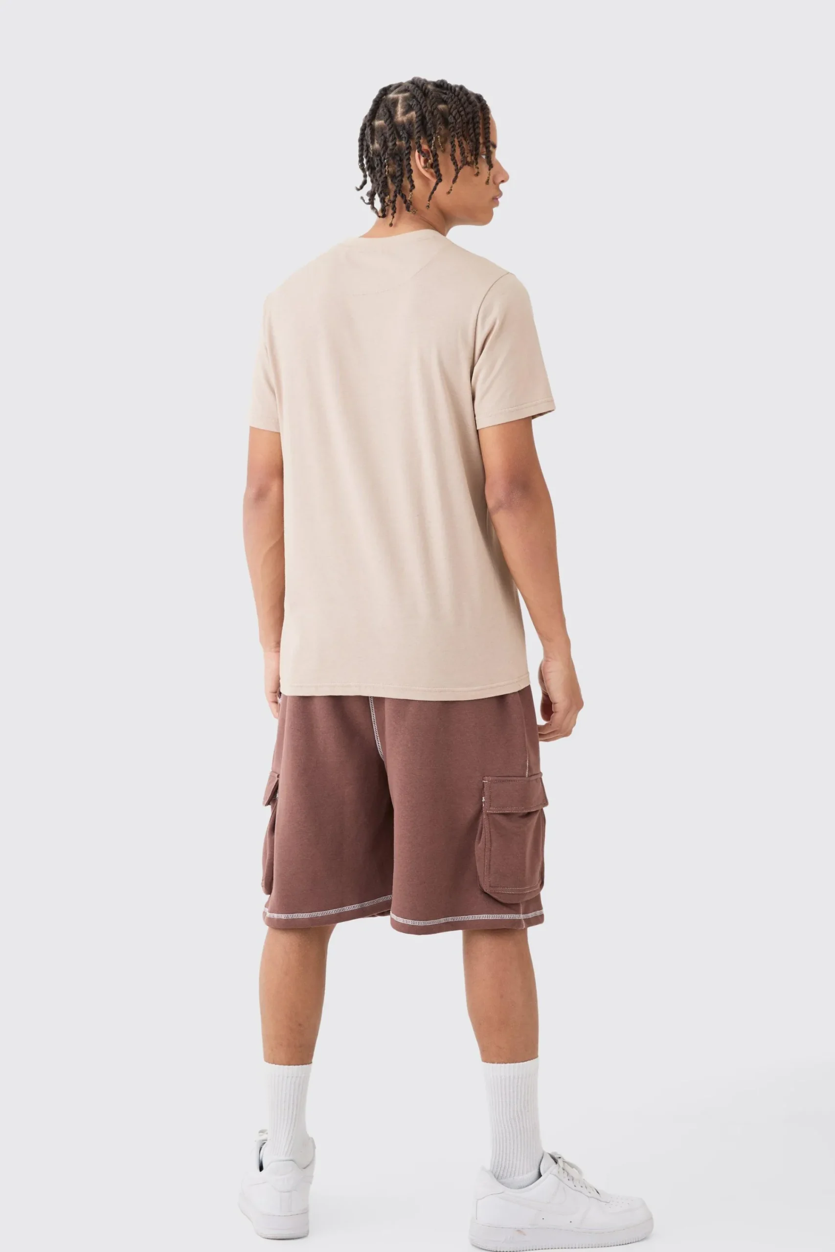 boohooMAN Relaxed Worlwide Contrast Stitch Cargo Shorts | UK| Shorts
