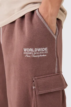 boohooMAN Relaxed Worlwide Contrast Stitch Cargo Shorts | UK| Shorts