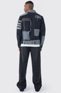 boohooMAN Re-purposed Patchwork Denim Jacket | UK| Coats & Jackets