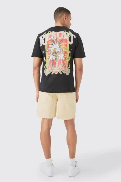 Resort Printed Regular Fit T-shirt | UK^boohooMAN Best