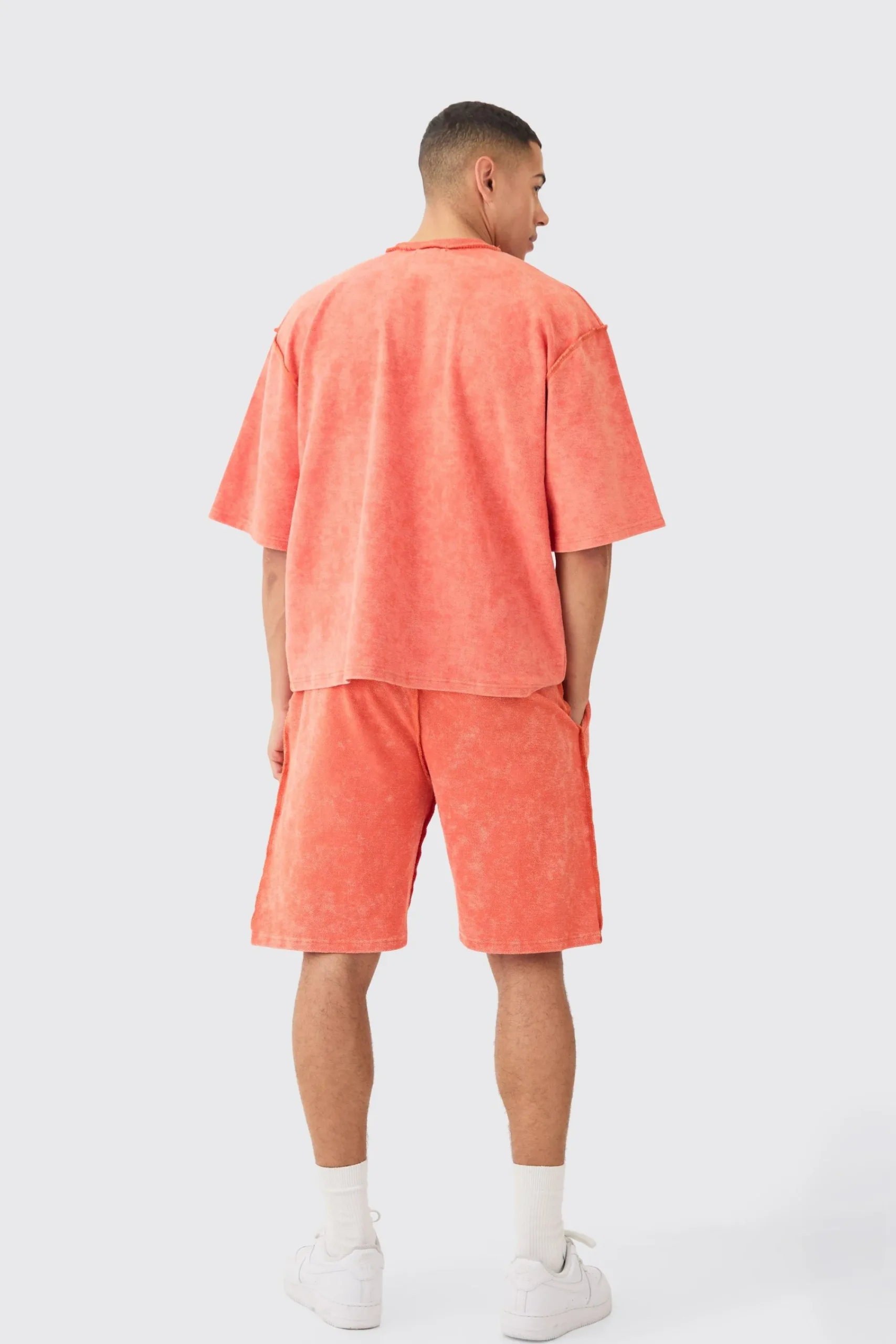 boohooMAN Reverse Loopback Printed Half Sleeve Sweatshirt | UK| Hoodies & Sweatshirts