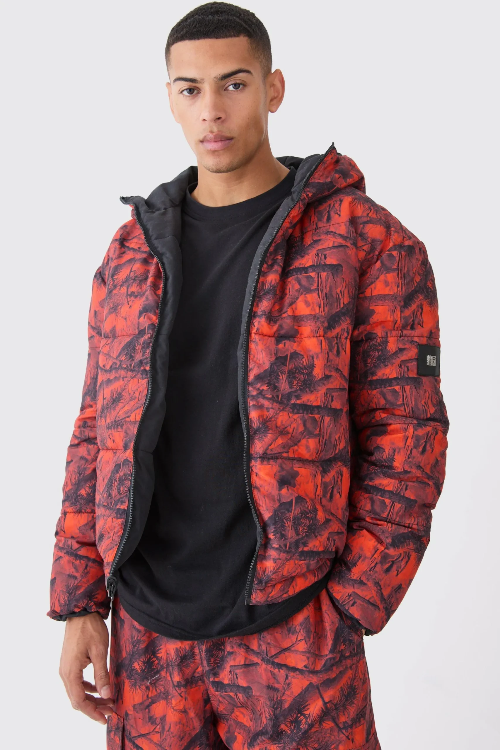boohooMAN Reversible Camo Puffer Jacket | UK| Coats & Jackets