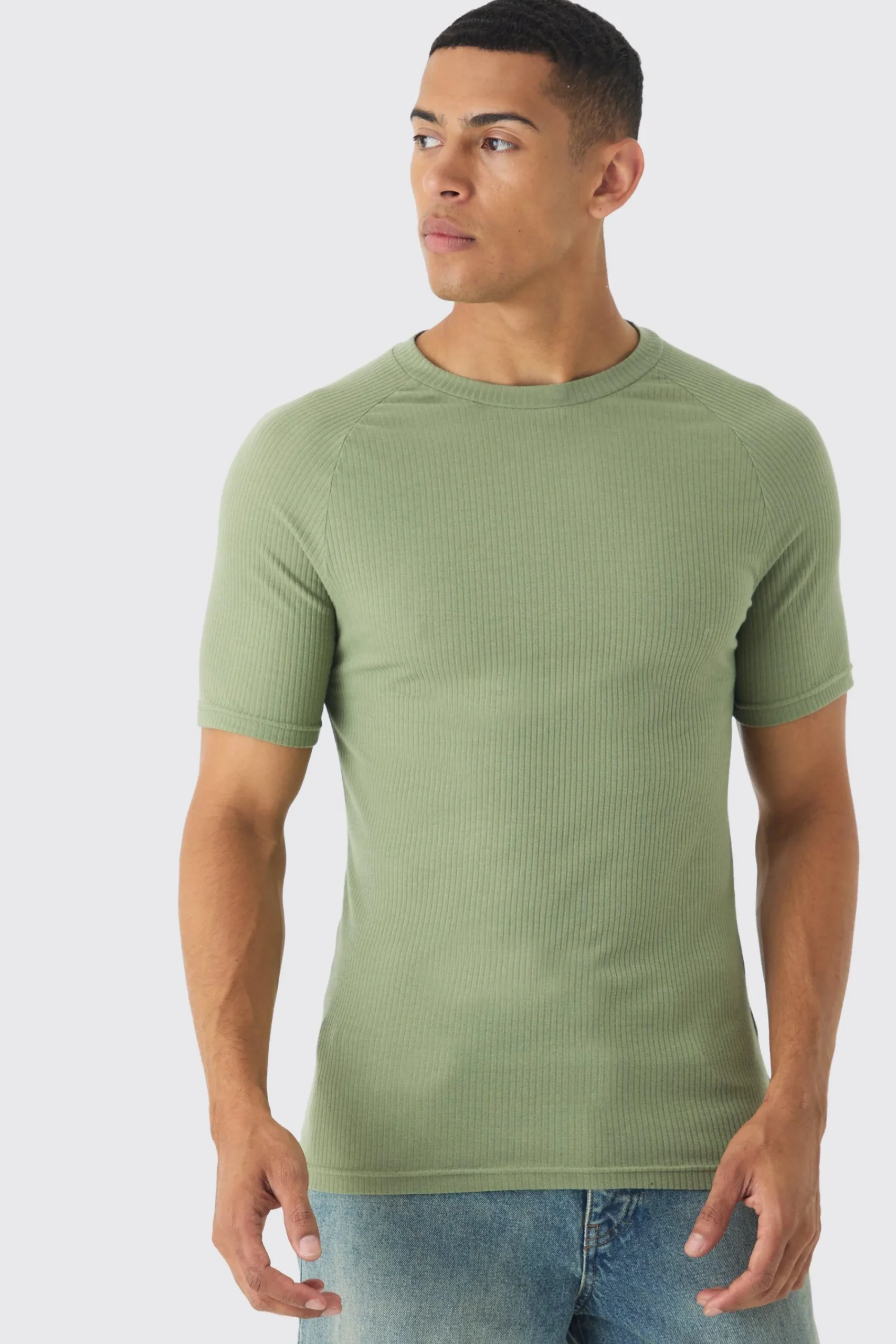 Rib Athlete Raglan T-shirt | UK^boohooMAN