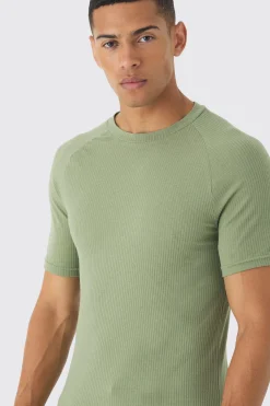 Rib Athlete Raglan T-shirt | UK^boohooMAN