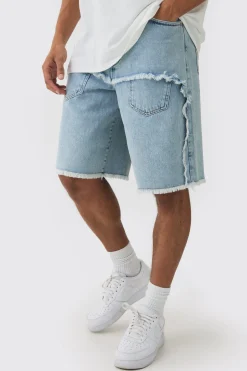 boohooMAN Rigid Denim Faux Layer Jorts In | UK| Shorts