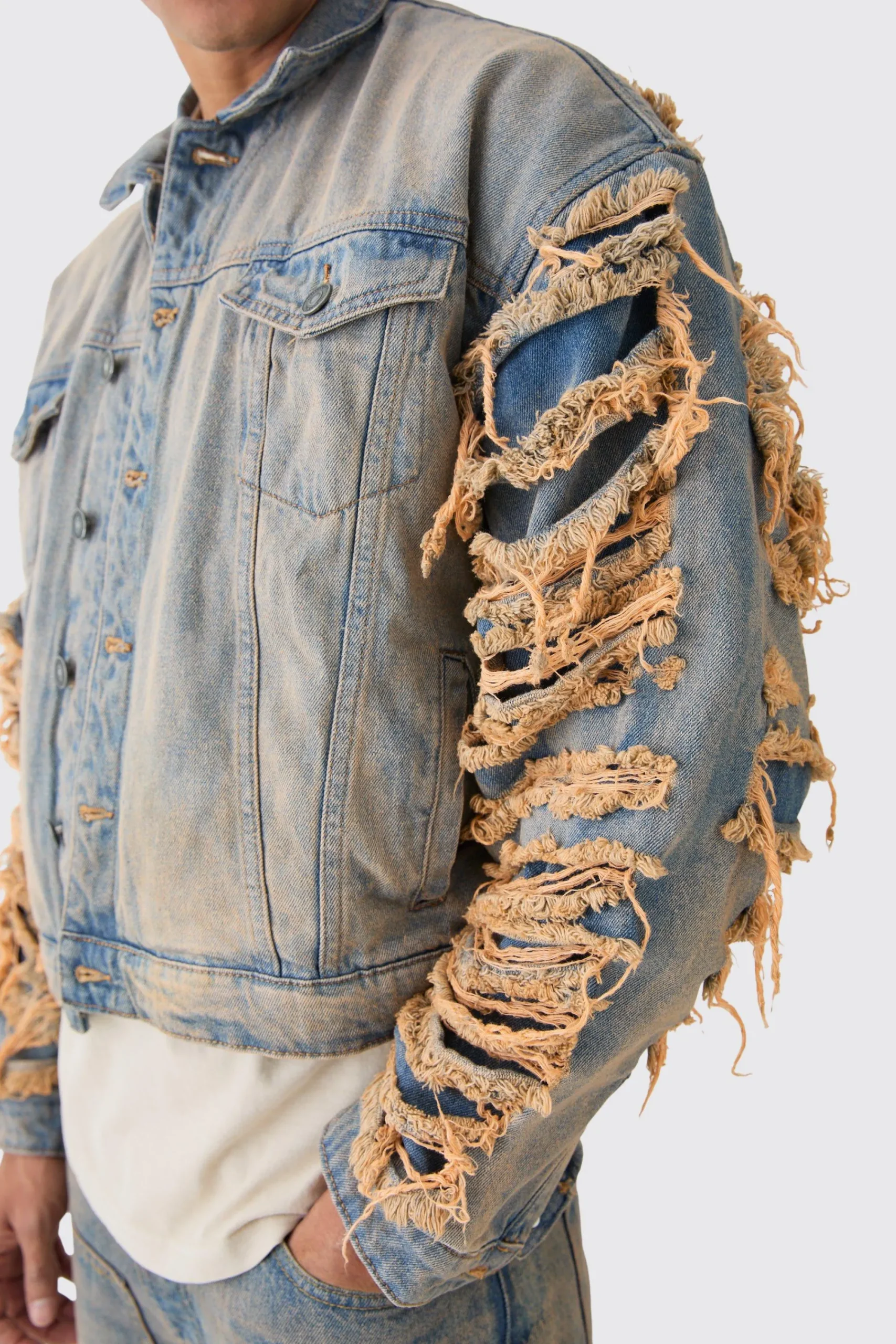 boohooMAN Ripped Denim Jacket And Jeans Set | UK| Sets & Co-Ords