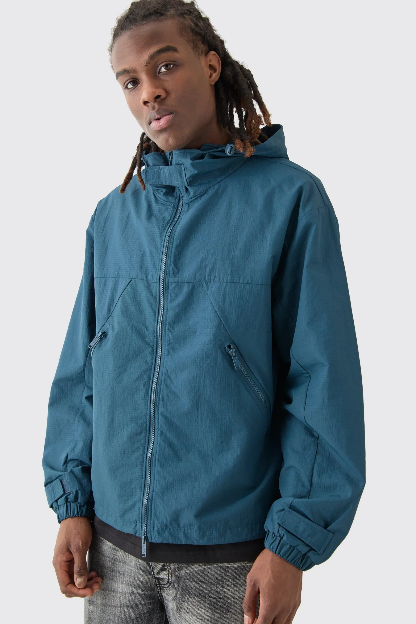 boohooMAN Ripstop Hooded Windbreaker | UK| Coats & Jackets