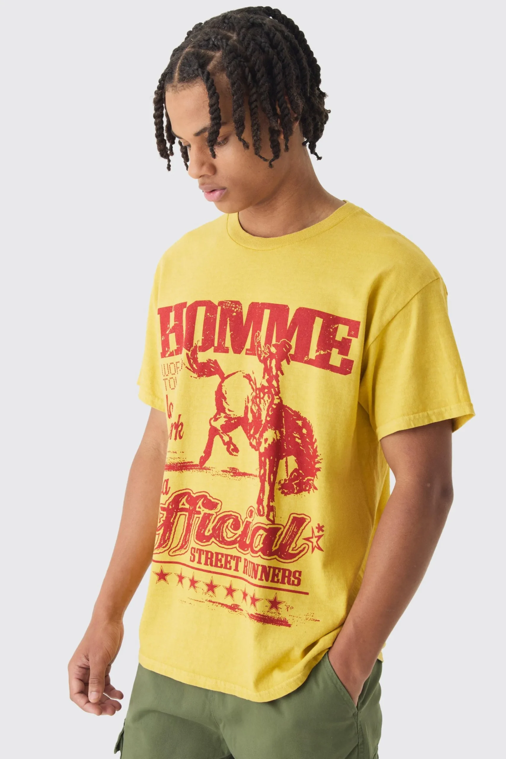 Rodeo Print Washed T-Shirt | UK^boohooMAN Sale