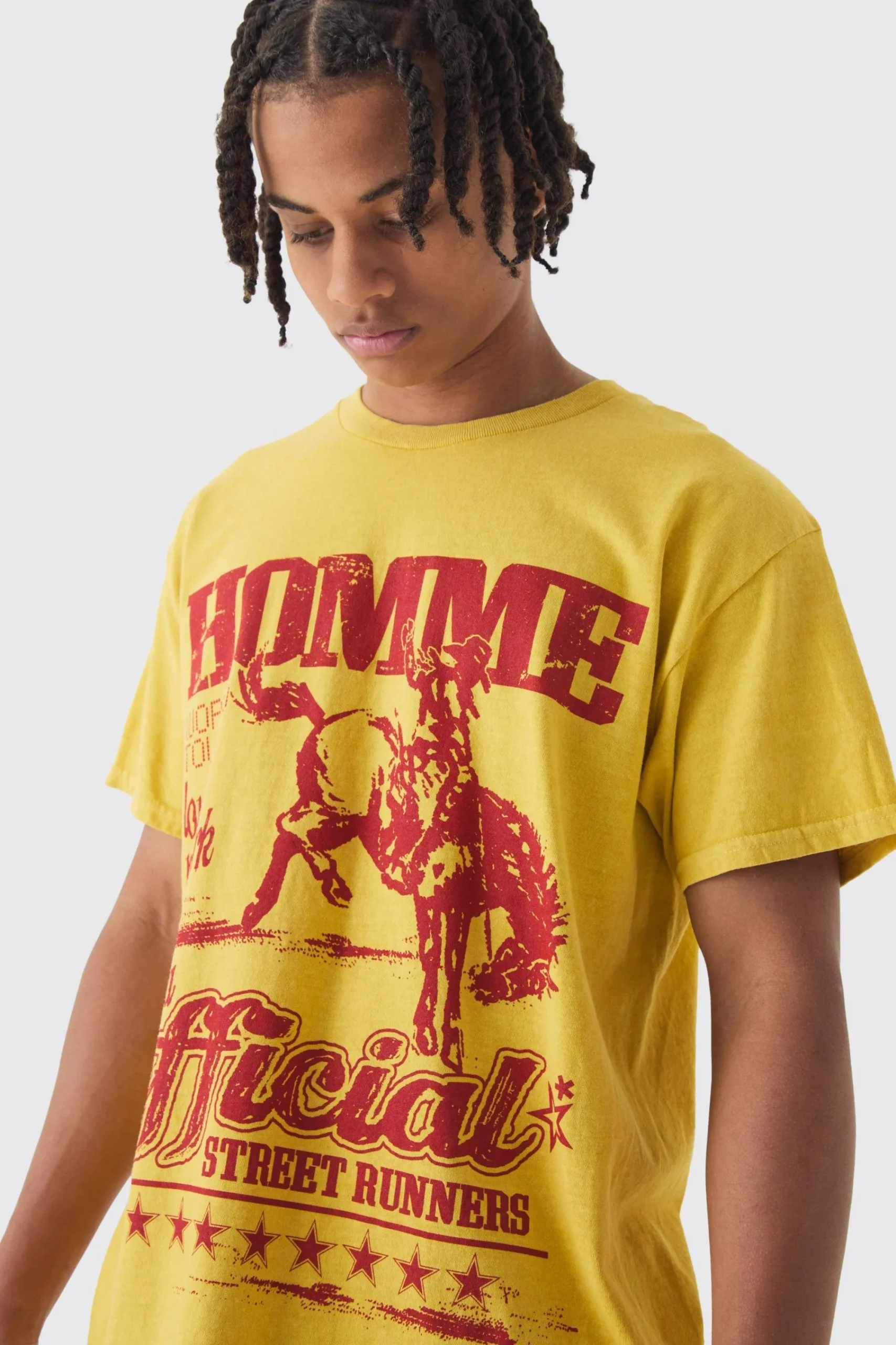 Rodeo Print Washed T-Shirt | UK^boohooMAN Sale