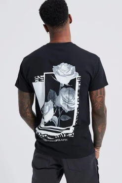 Rose Graphic T-shirt | UK^boohooMAN Discount