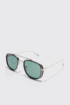 boohooMAN Rubberised Plastic Navigator | UK| Sunglasses