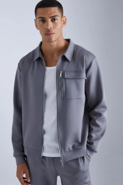 boohooMAN Scuba Harrington Jacket Set | UK| Tracksuits