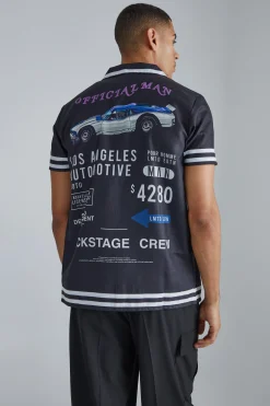 boohooMAN Short Sleeve Bowling Border Shirt | UK| Shirts