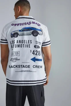 boohooMAN Short Sleeve Bowling Border Shirt | UK| Shirts