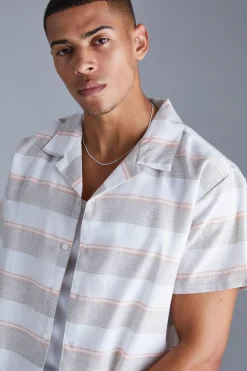 boohooMAN Short Sleeve Boxy Colour Pop Stripe Shirt | UK| Shirts