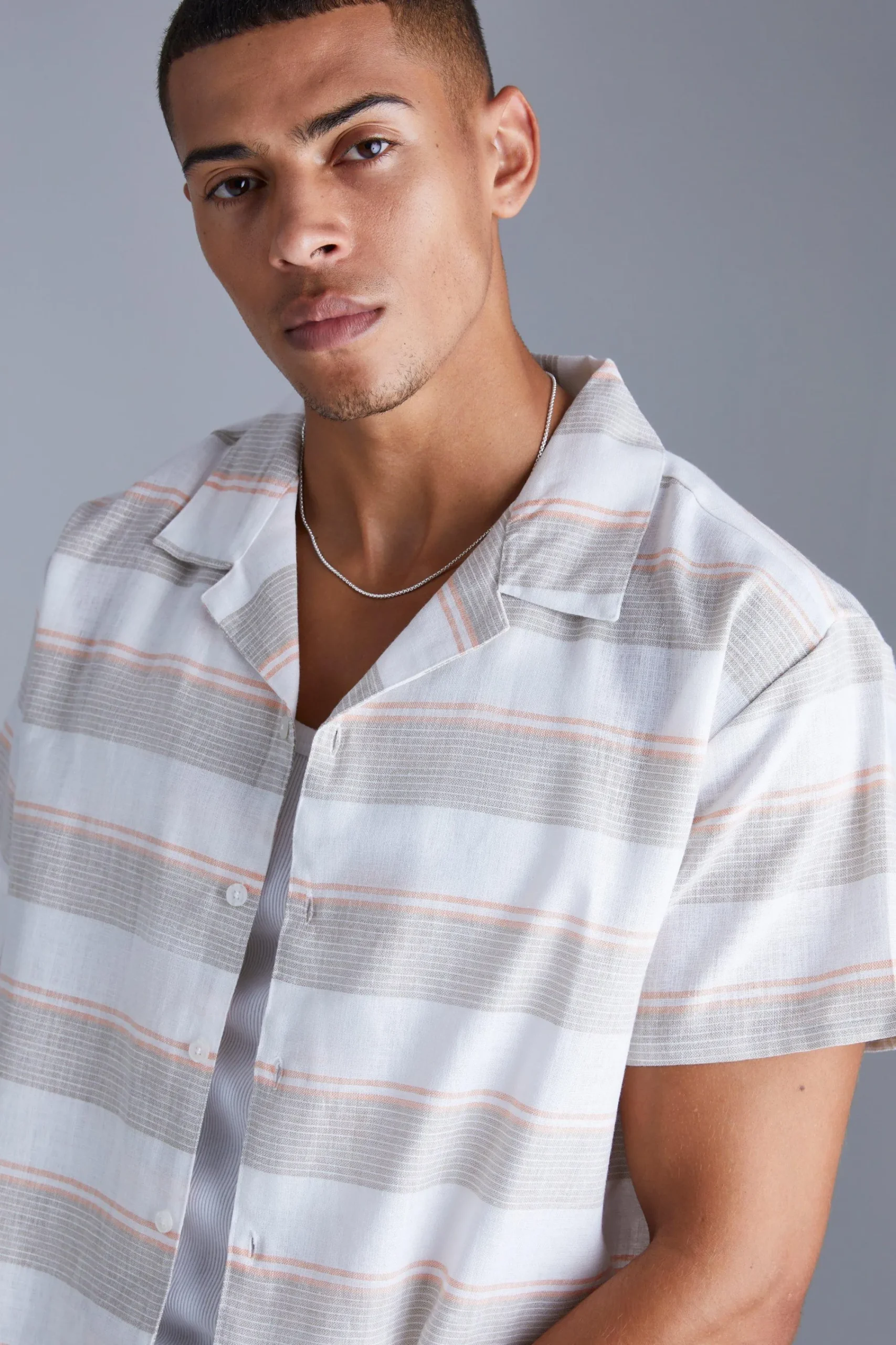 boohooMAN Short Sleeve Boxy Colour Pop Stripe Shirt | UK| Shirts