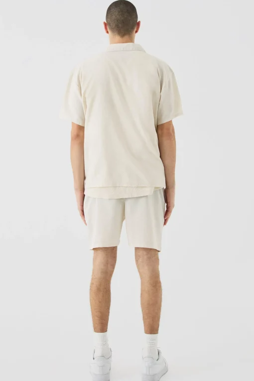boohooMAN Short Sleeve Boxy Linen Shirt & Short | UK| Sets & Co-Ords