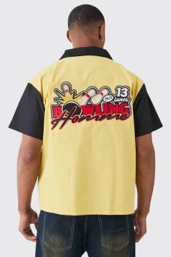 boohooMAN Short Sleeve Boxy Poplin Bowling Homme Shirt | UK| Shirts