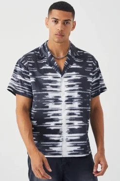 boohooMAN Short Sleeve Boxy Rhinestone Satin Shirt | UK| Shirts