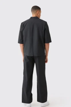 boohooMAN Short Sleeve Boxy Wrap Blazer | UK| Suits & Tailoring