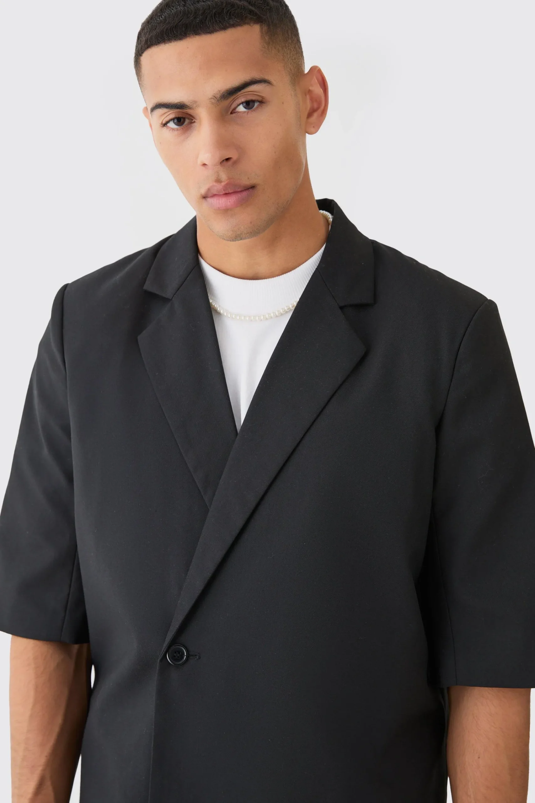 boohooMAN Short Sleeve Boxy Wrap Blazer | UK| Suits & Tailoring