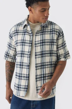 boohooMAN Short Sleeve Checked Oversized Shirt | UK| Shirts
