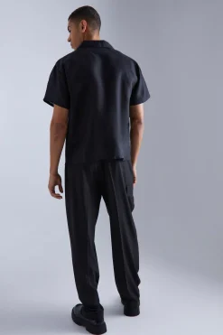 boohooMAN Short Sleeve Floral Embroidered Boxy Shirt | UK| Shirts