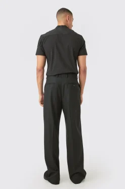 boohooMAN Short Sleeve Grandad Collar Slim Fit Shirt | UK| Shirts