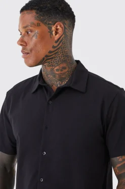 boohooMAN Short Sleeve Jersey Slim Fit Shirt | UK| Shirts