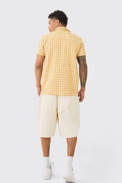 boohooMAN Short Sleeve Linen Look Houndstooth Shirt | UK| Shirts