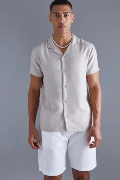 boohooMAN Short Sleeve Linen Revere Shirt | UK| Shirts