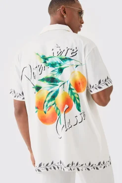 boohooMAN Short Sleeve Oversized Back Print Satin Shirt | UK| Sets & Co-Ords|Tracksuits