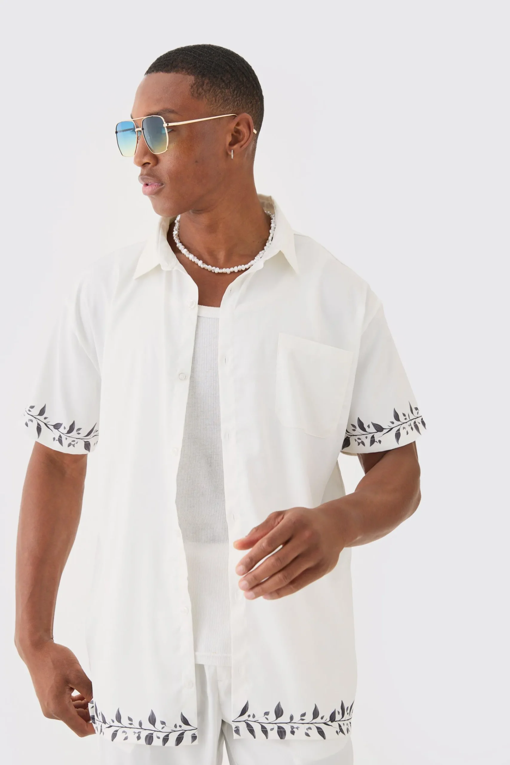 boohooMAN Short Sleeve Oversized Back Print Satin Shirt | UK| Sets & Co-Ords|Tracksuits