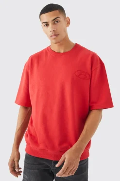 boohooMAN Short Sleeve Oversized Boxy Sweatshirt | UK| Hoodies & Sweatshirts