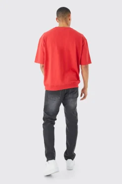 boohooMAN Short Sleeve Oversized Boxy Sweatshirt | UK| Hoodies & Sweatshirts