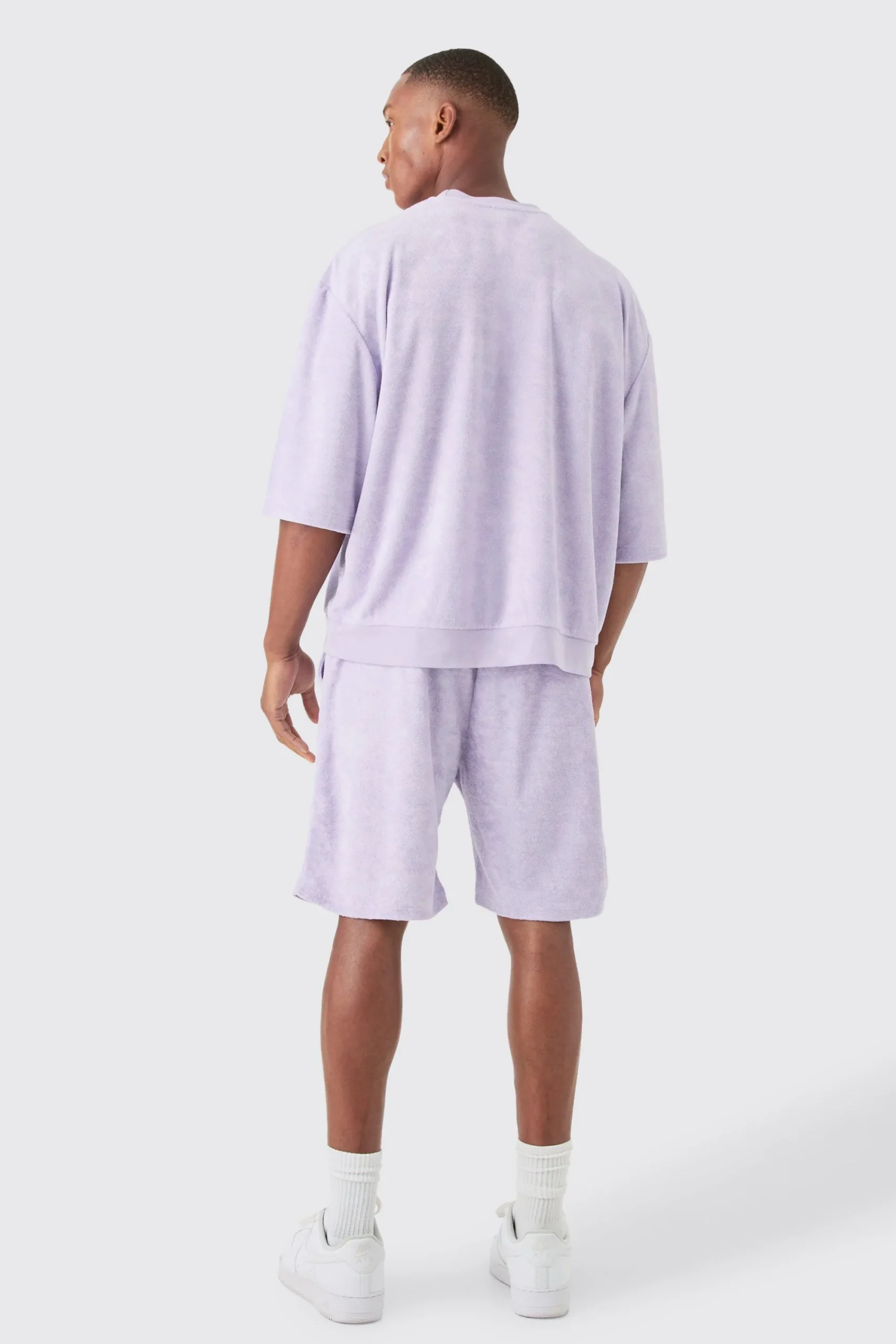 boohooMAN Short Sleeve Oversized Boxy Towelling Sweat Short Tracksuit | UK| Tracksuits