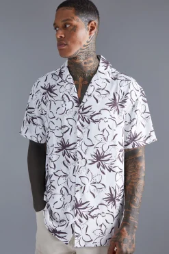 boohooMAN Short Sleeve Oversized Floral Viscose Shirt | UK| Shirts