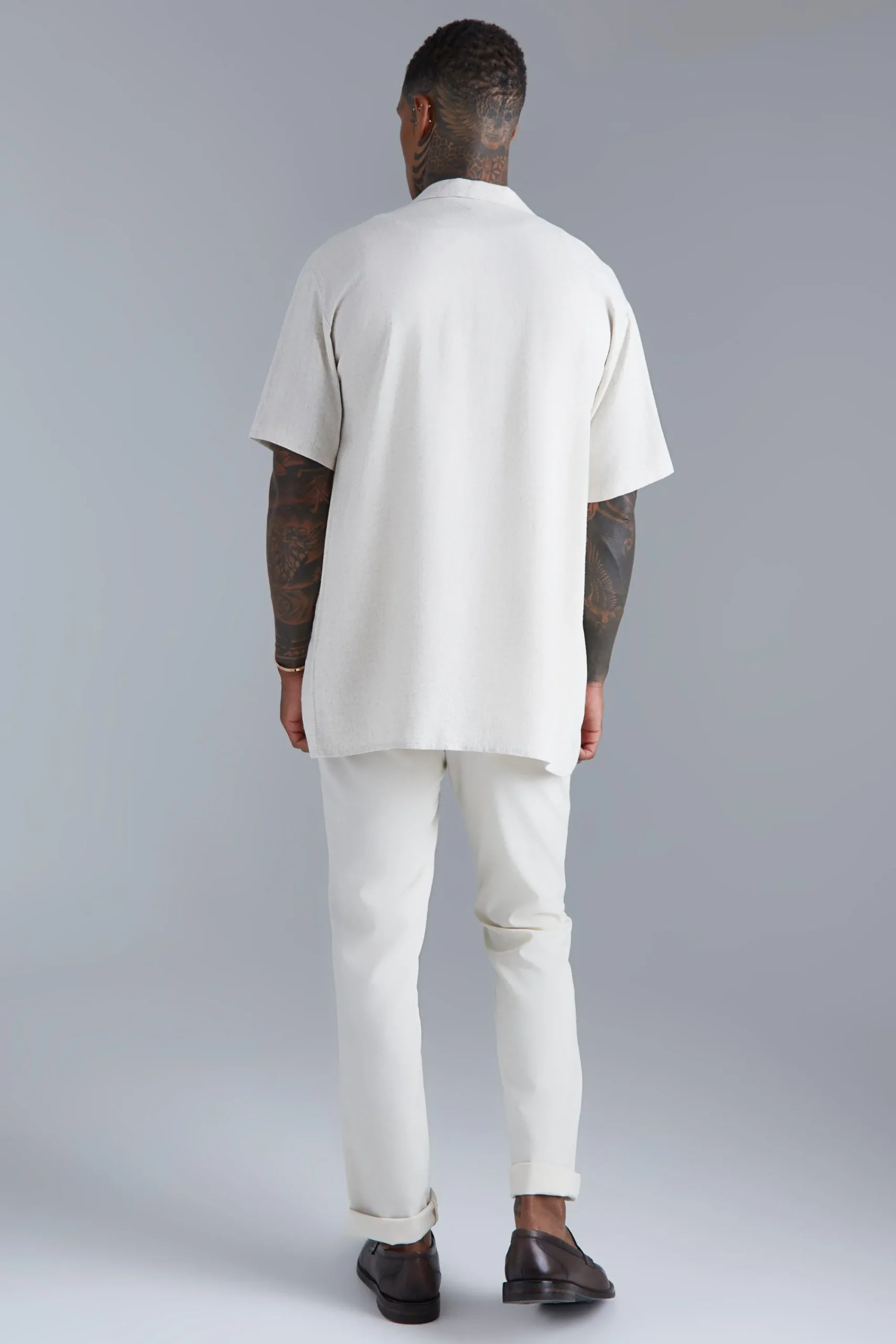 boohooMAN Short Sleeve Oversized Linen Revere Shirt | UK| Shirts